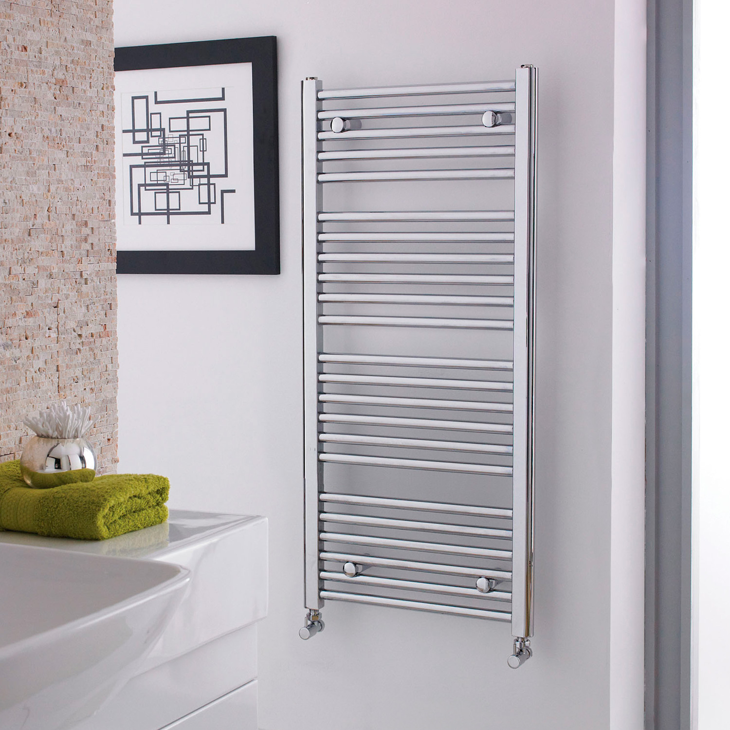 Chrome Ladder Rails Curved and Straight Nuie Bathrooms