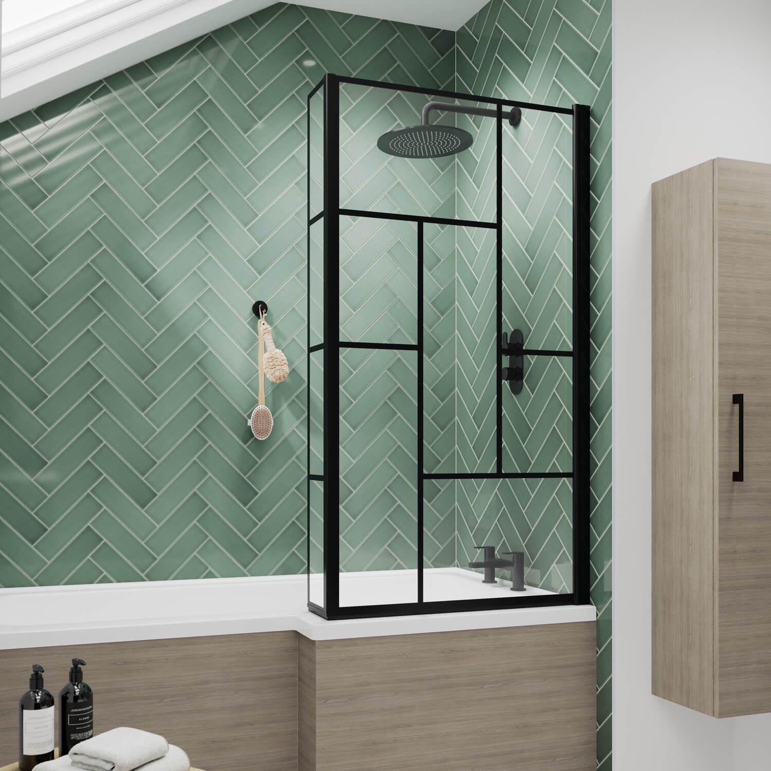 Black Pacific 6mm Shower Bath Screens Nuie Bathrooms