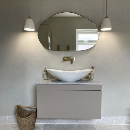 Athena bathroom furniture with white ceramic vessel
